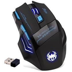 Zelotes Professional Wireless Gaming Mouse, 2400 DPI Adjustable 2.4GHz USB LED Portable Mobile Wireless Mouse Mice for Gamer PC MAC Laptop