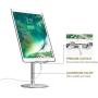 MoKo Phone/Tablet Stand, Adjustable Phone Desktop Holder Cradle Dock, Fit iPhone 11 Pro Max/11 Pro/11, iPad 10.2" 2019, iPhone Xs/XS Max/XR/X, Galaxy S20 6.2", iPad Mini 5 4 3 2(Up to 10"), Silver