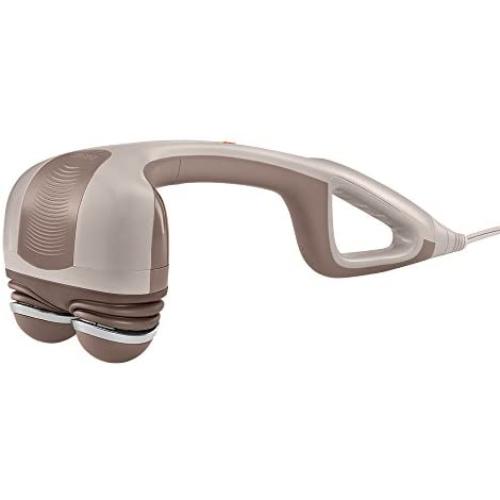 HoMedics Percussion Action Massager with Heat | Adjustable Intensity , Dual Pivoting Heads | 2 Sets Interchangeable Nodes , Heated Muscle Kneading for Back , Shoulders , Feet , Legs , & Neck