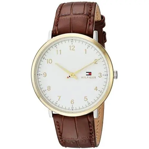 Tommy Hilfiger Mens Sophisticated Sport Stainless Steel Quartz Watch with Leather Calfskin Strap, Brown, 20 (Model: 1791340) Tommy Hilfiger Mens Sophisticated Sport Stainless Steel Quartz Watch with Leather Calfskin Strap, Brown, 20 (Model: 1791340)