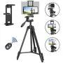 TAIROAD Phone Tripod, Portable Lightweight Aluminum Travel Tripod with Carry Bag & Bluetooth Remote, 1/4” Mounting Screw for Mirrorless/Gopro/DSLR Camera and 2 in 1 Clip for Smartphone and iPad