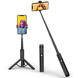 ATUMTEK Bluetooth Selfie Stick Tripod, Mini Extendable 3 in 1 Aluminum Selfie Stick with Wireless Remote and Tripod Stand 270 Rotation for iPhone 11/11 Pro/XS Max/XS/XR/X/8/7, Samsung and Smartphone