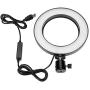 Leyeet 6 Inch Ring Shape Photography Lighting 3 Colors Adjustable Fill Light USB Interface