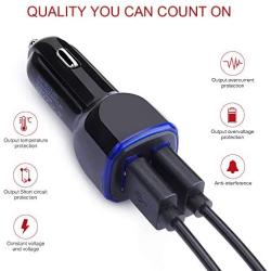 Car Charger, Cebkit 2 Pack Dual Port Travel USB Car Charger Flush Fit Plug Adapter Fast Charger Android Compatible for Samsung Galaxy S9 S8 Plus Note 8 S7 Edge, iPhone X 8 7 6S 6 5, lg g5 g6, Note 4 5