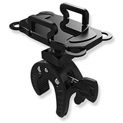 Bike Mount,ihens5 Bike Phone Mount Motorcycle Baby Carriage Bicycle Mic Stand Cell Phone Holder Cradle with Rubber Strap 360 Degree Rotate for iPhone X 7 6s Plus 5s 5SE Sony Samsung (Black)