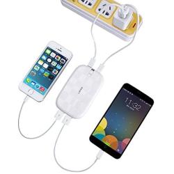 White Dual Usb Out and Dual Micro 5V Input 10000mAh Power Bank to Change Mobile Phones or Digital Products with DC-5V Input (White)