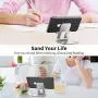 Cell Phone Holder Stand for Desk FLOVEME Aluminum Metal Adjustable Foldable Smartphone Holder Mobile Phone Stand Cradle for Desktop Office Accessories Compatible Size 4-7.9