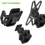 Cellet Cell Phone Motorcycle/ Bicycle Handlebar Premium Holder Mount Compatible to 11 Pro Max Xr Xs Max X SE 8 7 Plus Galaxy A50 S10 S20 S20+ S20 5G S9 S8 Note 10 9 10 Pixel 4 3 XL LG V50 G8 Z Flip, Black, Model: PHM400