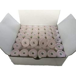 Prewound Bobbin, Card Board, Size L, White Color, 144pcs per Box, 75D/2 Polyester, Doublelin,Fit with Babylock, Barudan, Bernina, Brother, Consew, Doublelin, Juki, Mitsubishi, Singer, Tajima and More