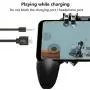 Mobile Game Controller for Pubg/Fotnite, [Upgrade 6 Finger Operation] Mobile Controller with 4 Triggers, L1R1 L2R2 Grip Gamepad Joystick Remote for 4.7-6.5&quot Android iOS Phone