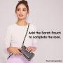 Bandolier Sarah Crossbody Phone Case and Wallet - Black Leather with Gold Detail - Compatible with iPhone 8 Plus, 7 Plus, 6 Plus, 6s Plus Only