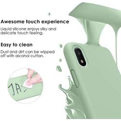 Vinve Liquid Silicone Case for Samsung Galaxy A10e, Gel Rubber Full Body Protection Shockproof Cover Slim Fit Case Drop Protection Case (Green)