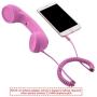 CM Vintage Retro Telephone Handset Cell Phone Receiver MIC Microphone for Cellphone Smartphone, 3.5 mm Socket (Pink)