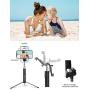 Mpow Selfie Stick Tripod, All in 1 Portable Extendable Selfie Stick with Bluetooth Remote & Fill Light, Compatible iPhone 11/11PRO/XS Max/XS/XR/X/8P/7P, Galaxy S20/S10/S9/S8 Gopro/Small Camera, Black