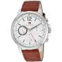 Tommy Hilfiger Mens Casual Stainless Steel Quartz Watch with Leather Strap, Brown, 20 (Model: 1791531)