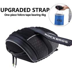 ROCKBROS Bike Seat Bag Waterproof, Bicycle Saddle Bag Under Seat 3D Shell Cycling Seat Pack for Mountain Road Bikes Black