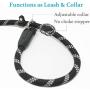 iYoShop 6FT Extremely Durable Slip Dog Rope Training Leash with Comfortable Padded Handle and Highly Reflective Threads Quality Slip Lead for Small Medium and Large Dogs, Black, Medium Large (6 FT)