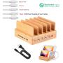 Bamboo Charging Station,USB Charging Station Dock 5- Port OthoKing Charging Stand Organizer Multiple Charger Station & Desktop Docking Station Compatible with Smartphone,Tablets,Samsung Galaxy