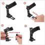 Metal Phone Tripod Mount with Cold Shoe,Woohoto 360 Rotation Phone Tripod Holder Adapter,Desktop Cell Phone Stand, Compatible with iPhone Sumsung Smartphone,Cell Phone Clamp,Video Rig Mount