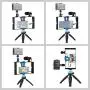 Smartphone Video Rig Kit PULUZ Smartphone Video Grip with Microphone + Video Light + Cold Shoe Tripod Head + Mini Tripod for iPhone Samsung and Most Phones Within 7-inch Screen (Blue) Smartphone Video Rig Kit PULUZ Smartphone Video Grip with Microphone + Video Light + Cold Shoe Tripod Head + Mini Tripod for iPhone Samsung and Most Phones Within 7-inch Screen (Blue)