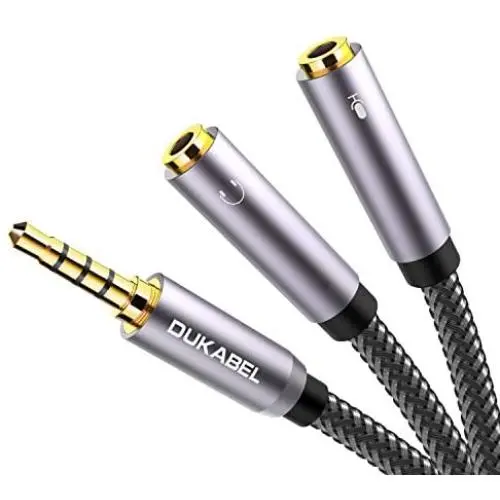Headsets Splitter Adapter, 3.5mm Jack Separate Headphone & Mic Plug Adapter 3.5mm Combo Audio Adapter Cable for PS4 Gaming Headset PC Xbox One Nintendo Switch Laptop -DuKabel Top Series Headsets Splitter Adapter, 3.5mm Jack Separate Headphone & Mic Plug Adapter 3.5mm Combo Audio Adapter Cable for PS4 Gaming Headset PC Xbox One Nintendo Switch Laptop -DuKabel Top Series