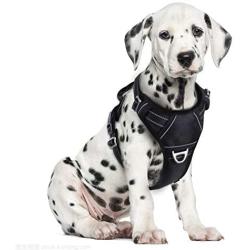 Hikiko Dog Harness No Pull Dog Harness Adjustable Outdoor Metal D Buckle Easy to Control Reflective Oxford Vest for Medium and Large Dogs