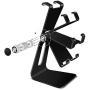POKANIC Cell Phone Stand Dock Holder Cradle Mount Organizer Charger StationTable, Desktop Bed Office School Kitchen Travel Foldable Portable Adjustable, Multi-Angle Aluminum Non-Slip, Kids (Black)