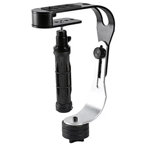 Heitamy Handheld Video Stabilizer, Aluminum Alloy Single Hand Handheld Gimbal Video Stabilizer Suit for Smartphones Digital Camera Camcorder DV DSLR SLR