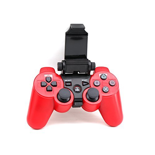 Adjustable Bluetooth Android Mobile Cell Phone Telescopic Gaming Clamp Clip Holder Mount for Playstation 3 PS3 DualShock 3 Controller with D-Pad Cap