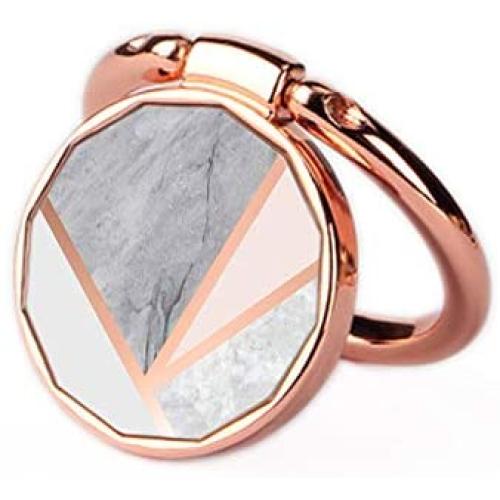 Phone Ring Holder Stand Rose Gold Universal Thin Finger Ring Grip Ring Stand Grip Mount Compatible with iPhone XR XS Max 8 7 6s 6 Plus Smartphones (Pink Gay Marble)
