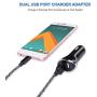 AndHot Type C Charger Compatible with Samsung S10 S9 S8 Note 10 9 8 A50 A20 A10E, LG G8 G7 ThinQ, Google Pixel 4 3a 3 2 XL, Dual USB Car Charger+Wall Charger Block+2Pack 6FT USB C Fast Charging Cables