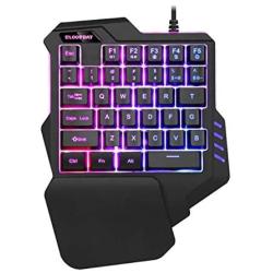 Gaming Keyboard Mechanical Single Hand Gaming Keyboard Mini USB Wired 35keys 6400DPI Mouse Combos One Handedly for Mobile Smartphone 7colors LED Backlight Keyboard Gaming (Color : Keyboard only)