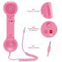 Cell Phone Handset, Retro Telephone Handset 3.5 mm Wired Anti Radiation Noise Reduction Receivers for iPhone, Android Mobile Phones, Smartphone (Pink)