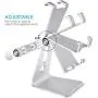 Emoly Adjustable Cell Phone Stand, 2020 Aluminum Desktop Cellphone Stand with Anti-Slip Base and Convenient Charging Port, Fits All Smart Phones (Silver)