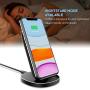 KKM Wireless Charger, 15W Qi-Certified Fast USB-C Wireless Charging Stand for iPhone SE 2020, Samsung Galaxy Note 20/ Note 20 Ultra/S20+/S10+, Google Pixel, LG, OnePlus and More Qi Enable Phones