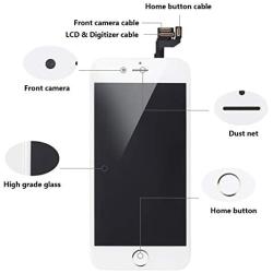 for iPhone 6S Screen Replacement 4.7 inch White 3D Touch Digitizer LCD Display Replacement(A1633, A1688, A1700) with Home Button, Front Camera, Proximity Sensor, Ear Speaker, Full Assembly Repair Tool