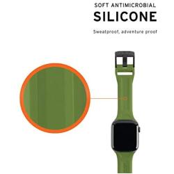 URBAN ARMOR GEAR UAG Compatible with Apple Watch 44mm 42mm Series 5/4/3/2/1 Silicone Band Scout [Olive] Slim Adjustable Waterproof Sporty Replacement Watch Strap