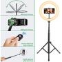 10" Ring Light with Tripod Stand, Dimmable Selfie LED Ring Light with Adjustable Phone Holder for Live Stream, Makeup, Photography, YouTube Videos, Compatible with iPhone Android