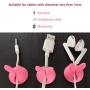 Cute Rabbit Cable Clips Desktop Rubber Red(6 Pack),Cable Clips Cord Organizer for Table,Suitable for Thin Cables, Such as Mobile Phone Charging Lines, Headset Lines, etc.