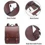 Zebella Vintage Faux Leather Backpack for Women Mens Vegan Leather Back Pack Travel Daypack College Bookbag-Coffee Zebella Vintage Faux Leather Backpack for Women Mens Vegan Leather Back Pack Travel Daypack College Bookbag-Coffee