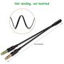 Headphone Splitter Cable for PC, Rellyuar Headset Mic and Audio Splitter Cable, Headphone Mic Splitter 3.5mm Female to 2 Male Gold Plated Headphone Mic Audio Y Splitter Flat Cable(Black)