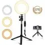 EEIEER Ring Light, 6 Ring Light with Stand Mini LED Dimmable Light with Cell Phone Holder Desktop LED Lamp for Live Stream/Makeup/Video/Photography (6inch,White/Cold Light) EEIEER Ring Light, 6 Ring Light with Stand Mini LED Dimmable Light with Cell Phone Holder Desktop LED Lamp for Live Stream/Makeup/Video/Photography (6inch,White/Cold Light)