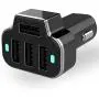 Aduro 4 Port Car Charger Adapter, 12V Fast Car Charger USB Adapter Power Station 5.2A/26W Output (Black)