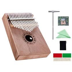 17 Keys Wooden Kalimba Thumb Piano, Portable Finger Piano with Cloth Bag for Kids piano Adult Beginner