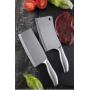 Professional Knife Set, Cleaver Knife Block Set 6 Pieces Knife Set with Sharpener, Kitchen Knives Stainless Steel with Acrylic Stand (6Pcs/Professional Cleaver/Stainless Steel/Sharpener/Acrylic Stand)