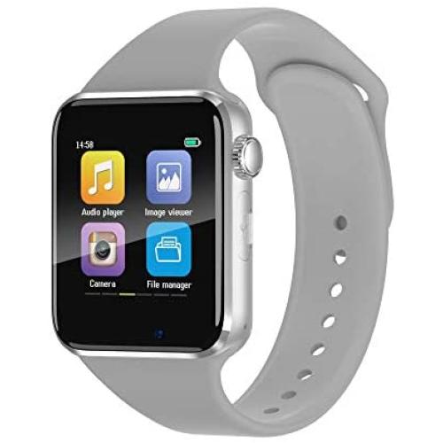 Smart Watch Compatible iOS iPhone Android Samsung，WJPILIS Bluetooth Smart Watch Touchscreen Fitness Activity Tracker with Camera Sleep Monitor Step Counter SIM SD Card Slot for Men Women (Grey)