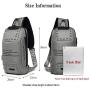OZUKO Sling Backpack USB Anti-Theft MenS Chest Bag Casual Shoulder Bag