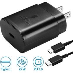 USB C Wall Charger, PD 25W Fast Charger for Samsung Galaxy S20, Note 10, Note 10 Plus, S10 5G, iPad Pro 11/12.9, Galaxy S10/ S9/ S8/ Plus, Google Pixel 4/ 4XL/ 3/ 3XL/ 3a/ 2/ 2XL