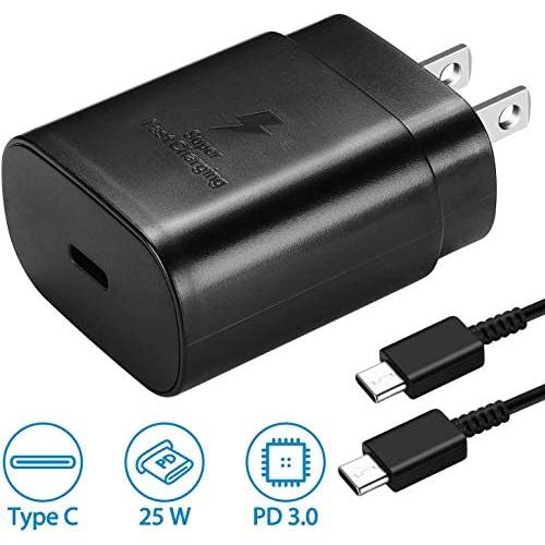 USB C Wall Charger, PD 25W Fast Charger for Samsung Galaxy S20, Note 10, Note 10 Plus, S10 5G, iPad Pro 11/12.9, Galaxy S10/ S9/ S8/ Plus, Google Pixel 4/ 4XL/ 3/ 3XL/ 3a/ 2/ 2XL