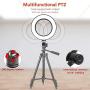 10" Selfie Ring Light with Tripod Stand & Cell Phone Holder for Live Stream/Makeup, Dimmable LED Desktop Ring Light with 3 Light Mode for YouTube Video/Photography
